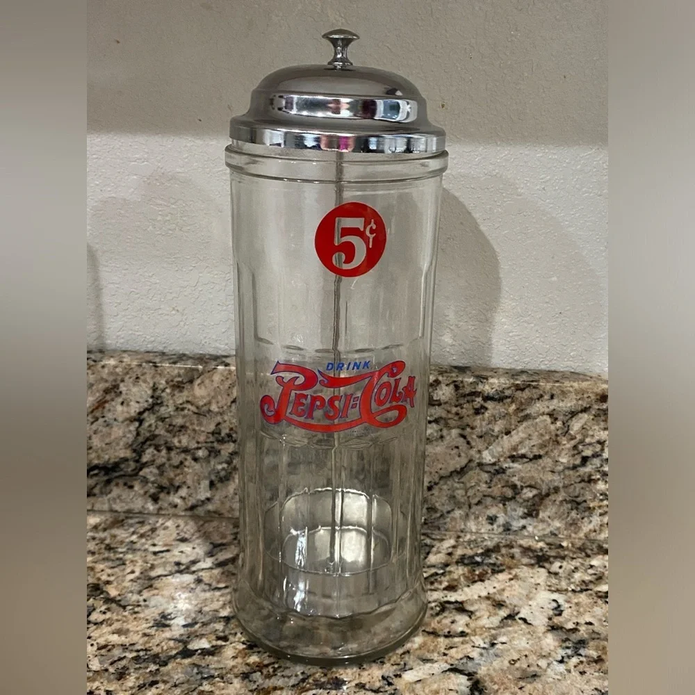 Vtg Pepsi Cola Diner Style Straw Holder